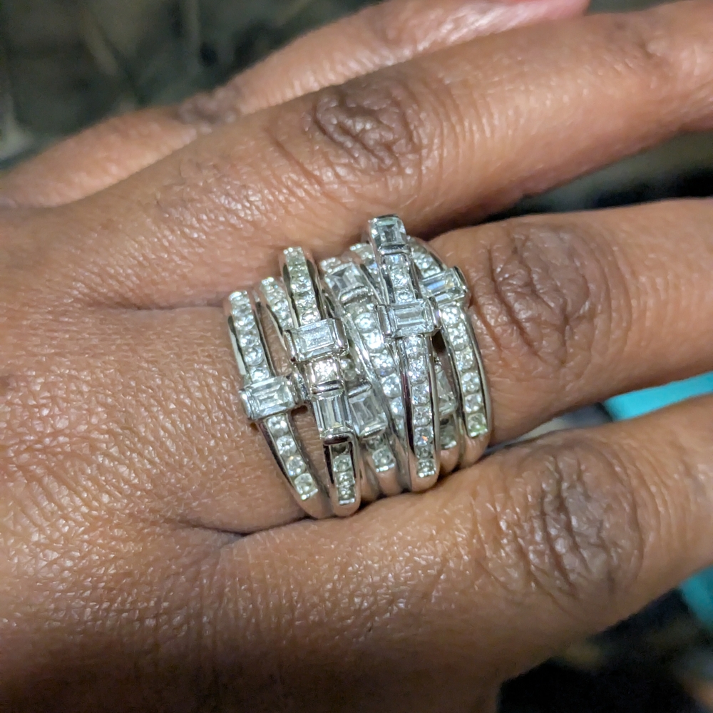 Dazzling Silver Multi-Band Ring Set - image 1